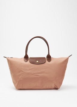 Longchamp Dames Le Pliage Original schoudertas L met leren details in de kleur Oudroze