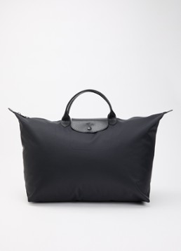 Longchamp Dames Le Pliage One reistas L met leren details in de kleur Zwart