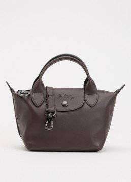 Longchamp Dames Le Pliage Xtra handtas XS van leer in de kleur Oranjebruin