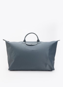 Longchamp Dames Le Pliage One reistas XL met leren details in de kleur Staalblauw