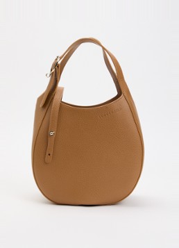 Longchamp Dames Le Foulonné handtas S van leer met afneembare schouderriem in de kleur Cognac