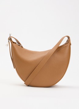 Longchamp Dames Le Foulonné crossbodytas S van leer in de kleur Cognac