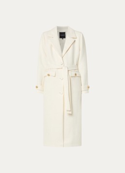 NIKKIE Dames Loreda mantel met tweed-look en lurex in de kleur Creme
