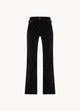 Gerard Darel Dames Anna high waisted loose fit jeans met logoprint in de kleur Zwart
