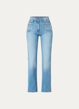 Gerard Darel Dames Anna high waist flared jeans met lichte wassing in de kleur Indigo