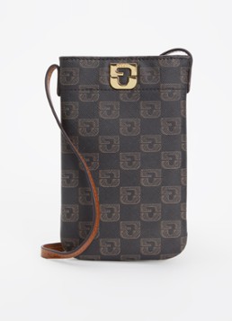 Gerard Darel Dames Crossbody telefoonhoes van leer in de kleur Donkerbruin