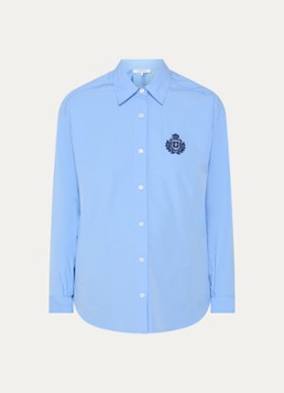 Gerard Darel Dames Alix blouse met borduring in de kleur Blauwgrijs