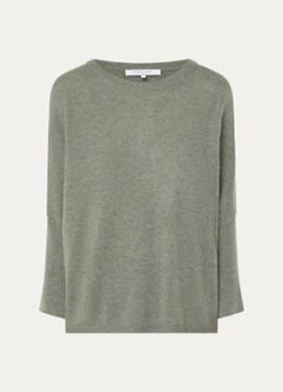 Gerard Darel Dames Erline fijngebreide trui van kasjmier in de kleur Olijfgroen