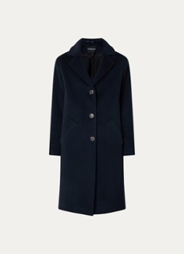 Gerard Darel Dames Minaelle mantel van scheerwol met steekzakken in de kleur Donkerblauw