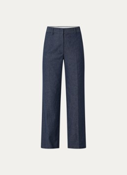 Gerard Darel Dames Amora high waist wide fit broek van chambray in de kleur Indigo