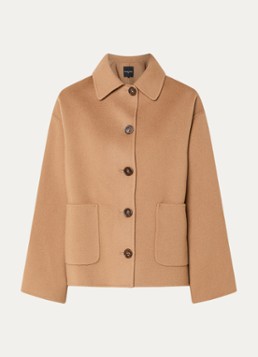 Gerard Darel Dames Perrinea mantel van wol met opgestikte zakken in de kleur Lichtbruin