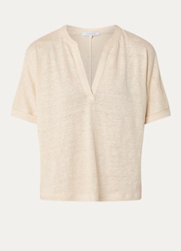 Gerard Darel Dames Mirora T-shirt van linnen in de kleur Creme