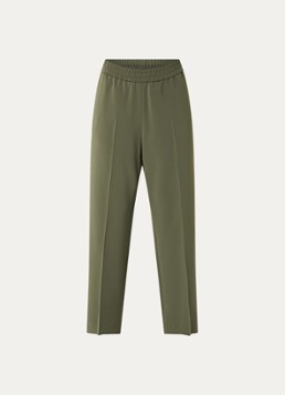 Gerard Darel Dames Aliette high waist straight fit cropped pantalon met steekzakken in de kleur Mosgroen