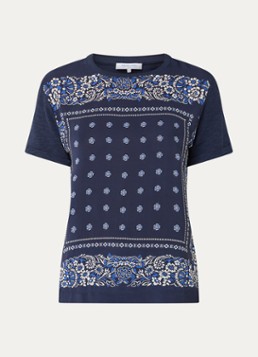 Gerard Darel Dames Manolia T-shirt met paisley dessin in de kleur Donkerblauw