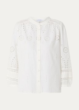 Gerard Darel Dames Cybella blouse met broderie in de kleur Gebroken wit