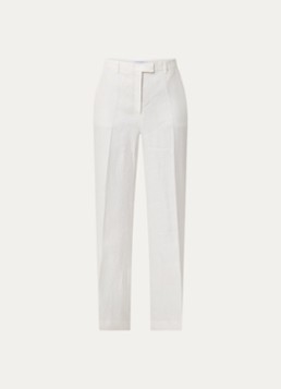 Gerard Darel Dames Abelle high waist loose fit broek van linnen in de kleur Gebroken wit