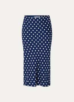 Gerard Darel Dames Jovana midi rok met stippenprint in de kleur Donkerblauw