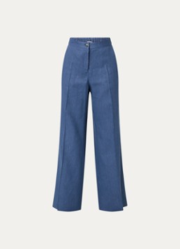 Gerard Darel Dames High waist loose fit pantalon in linnenblend met steekzakken in de kleur Staalblauw
