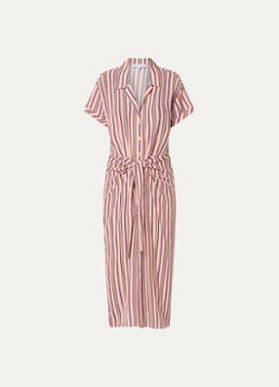Gerard Darel Dames Raena midi blousejurk met streepprint in de kleur Vanillegeel