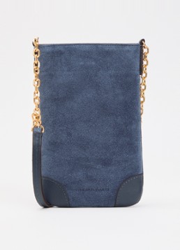 Gerard Darel Dames Charlotte schoudertas van suéde met details van leer in de kleur Blauw