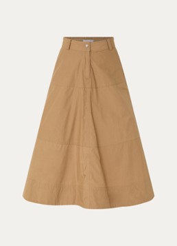 Gerard Darel Dames Jina maxi A-lijn rok met steekzakken in de kleur Camel