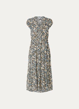 Gerard Darel Dames Reina midi jurk met bloemenprint in de kleur Blauw