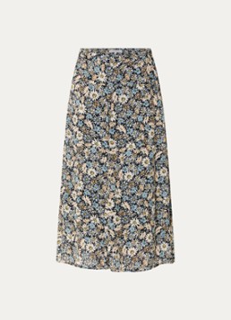 Gerard Darel Dames Jelina midi rok met bloemenprint in de kleur Zwart