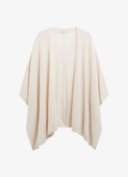 Gerard Darel Dames Reya fijngebreide poncho van kasjmier in de kleur Creme