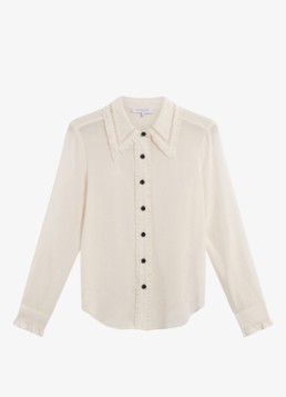 Gerard Darel Dames Loren blouse van zijde met kant in de kleur Gebroken wit