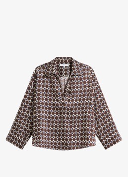 Gerard Darel Dames Lorra blouse met grafische print in de kleur Bruin