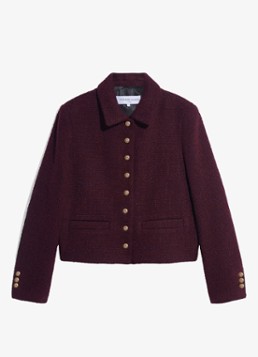 Gerard Darel Dames Julie jack in wolblend in de kleur Bordeauxrood