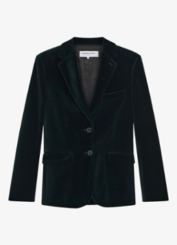 Gerard Darel Dames Jyna blazer van fluweel met klepzakken in de kleur Groen