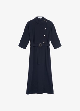Gerard Darel Dames Capu midi jurk met ceintuur in de kleur Zwart