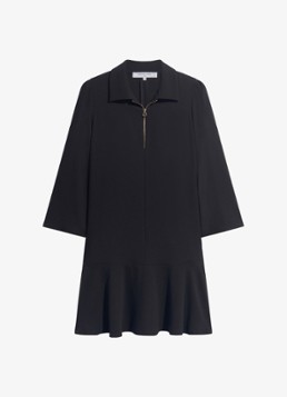 Gerard Darel Dames Carla mini jurk met plooien in de kleur Zwart