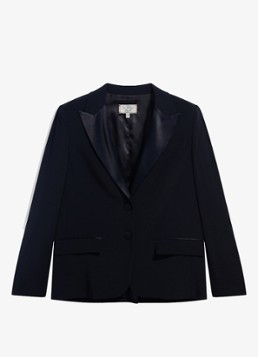 Gerard Darel Dames July single-breasted blazer met details van satijn in de kleur Zwart