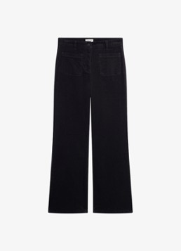 Gerard Darel Dames Mael high waist flared jeans van corduroy met opgestikte zakken in de kleur Donkerbruin
