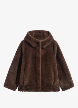 Gerard Darel Dames Agate jas van imitatiebont in de kleur Naturel