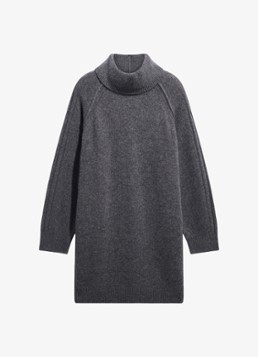 Gerard Darel Dames Cris fijngebreide mini jurk in kasjmierblend in de kleur Grijs