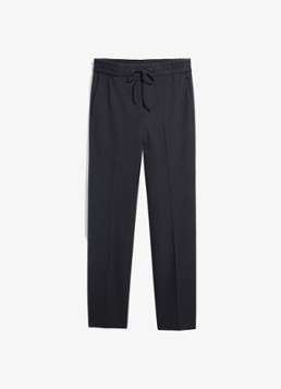 Gerard Darel Dames Myra high waist straight leg pantalon met strikceintuur in de kleur Donkergrijs