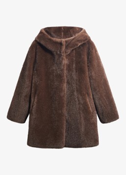 Gerard Darel Dames Amy jas van imitatiebont met capuchon in de kleur Naturel
