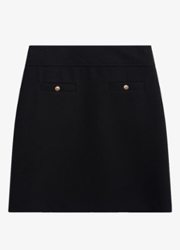 Gerard Darel Dames Thea mini rok met gouden knopen in de kleur Zwart