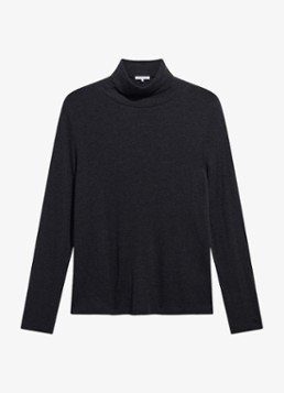 Gerard Darel Dames Becky fijngebreide trui in wolblend met col in de kleur Donkergrijs