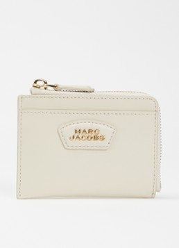 Marc Jacobs Dames The Accordion pasjeshouder van leer in de kleur Beige, maat: 1SZ