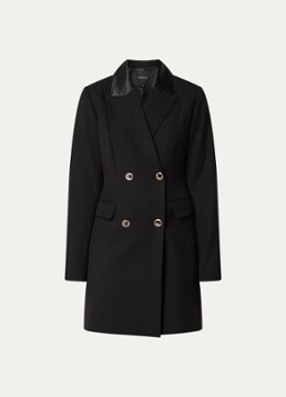 NIKKIE Dames Oakland mini blazerjurk met schoudervulling en details van satijn in de kleur Zwart