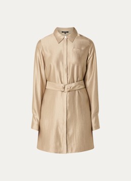 NIKKIE Dames Ohino mini blousejurk met ceintuur en borstzak in de kleur Beige