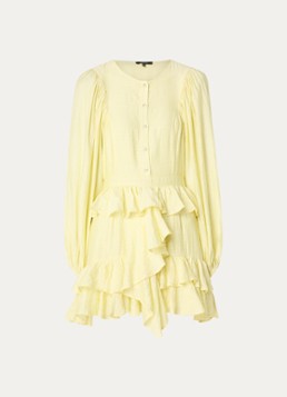 NIKKIE Dames Preble mini tuniekjurk met ruches in de kleur Geel