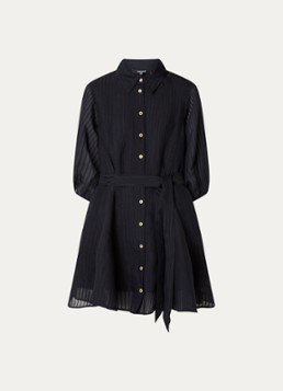 NIKKIE Dames Qaftan mini blousejurk met strikceintuur in de kleur Zwart