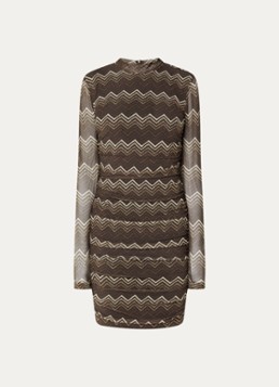 NIKKIE Dames Ariva midi jurk met print in de kleur Donkerbruin