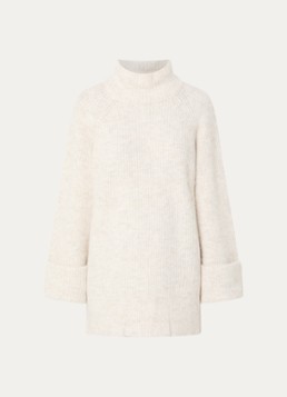 NIKKIE Dames Opole mini jurk in wolblend met col in de kleur Gebroken wit