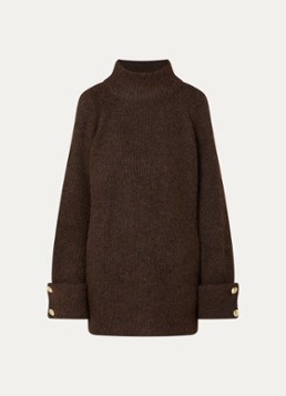 NIKKIE Dames Opole mini jurk in wolblend met col in de kleur Hazelnootbruin